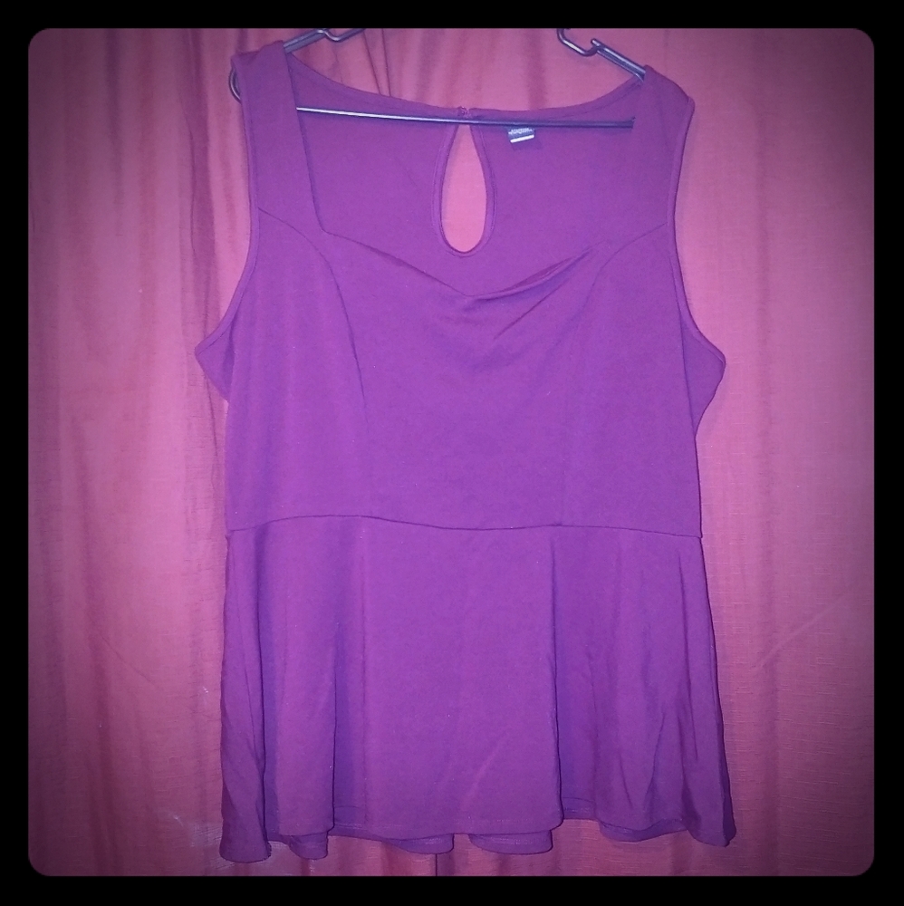 Torrid Maroon Peplum Top